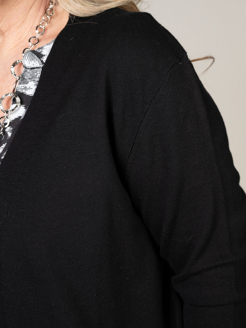 Lightweight 3/4 Sleeve Open Front Cardigan Image 2