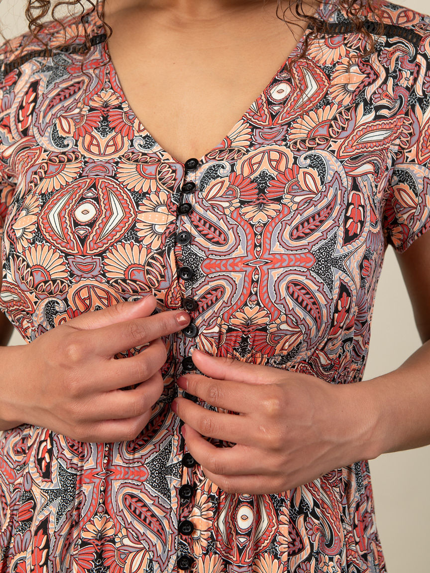 Short Sleeve Maxi Dress with Pockets Image 3