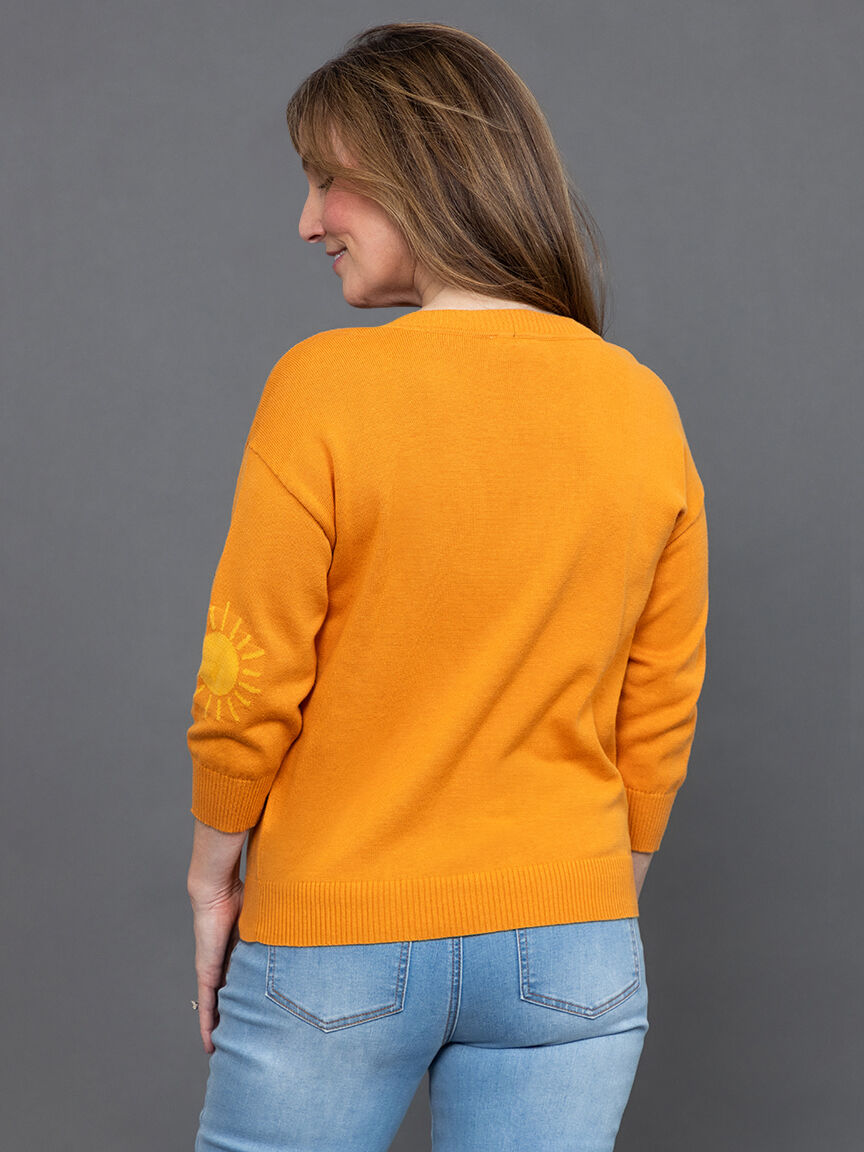 3/4 Sleeve V-neck Sweater