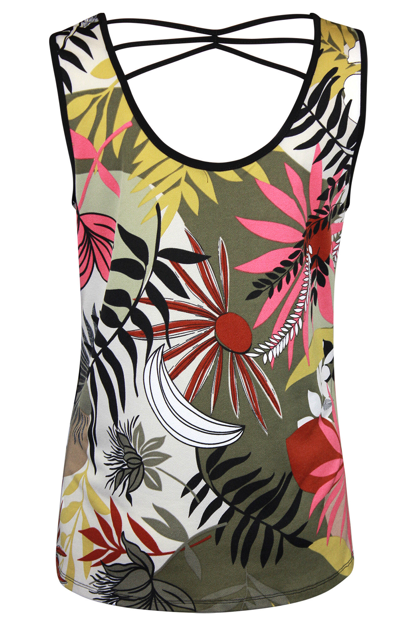 Sleeveless Criss Cross Back Tank Top Image 2