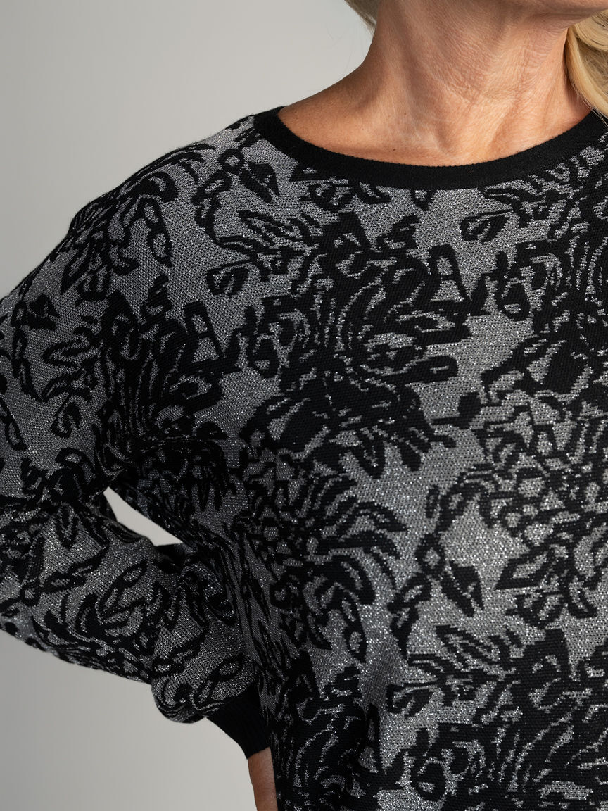 Metallic Floral Sweater