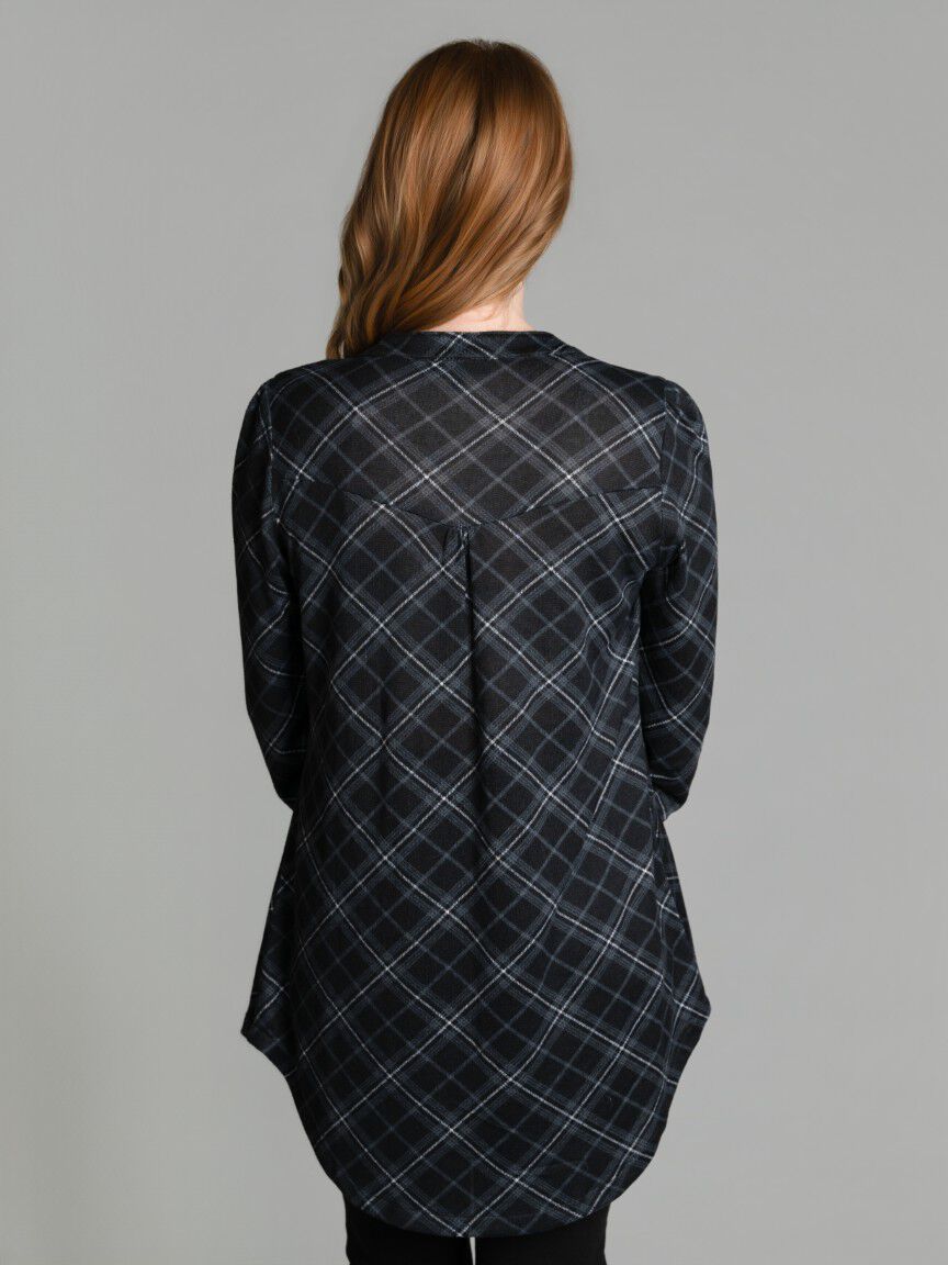 Pintuck Plaid Tunic Image 2