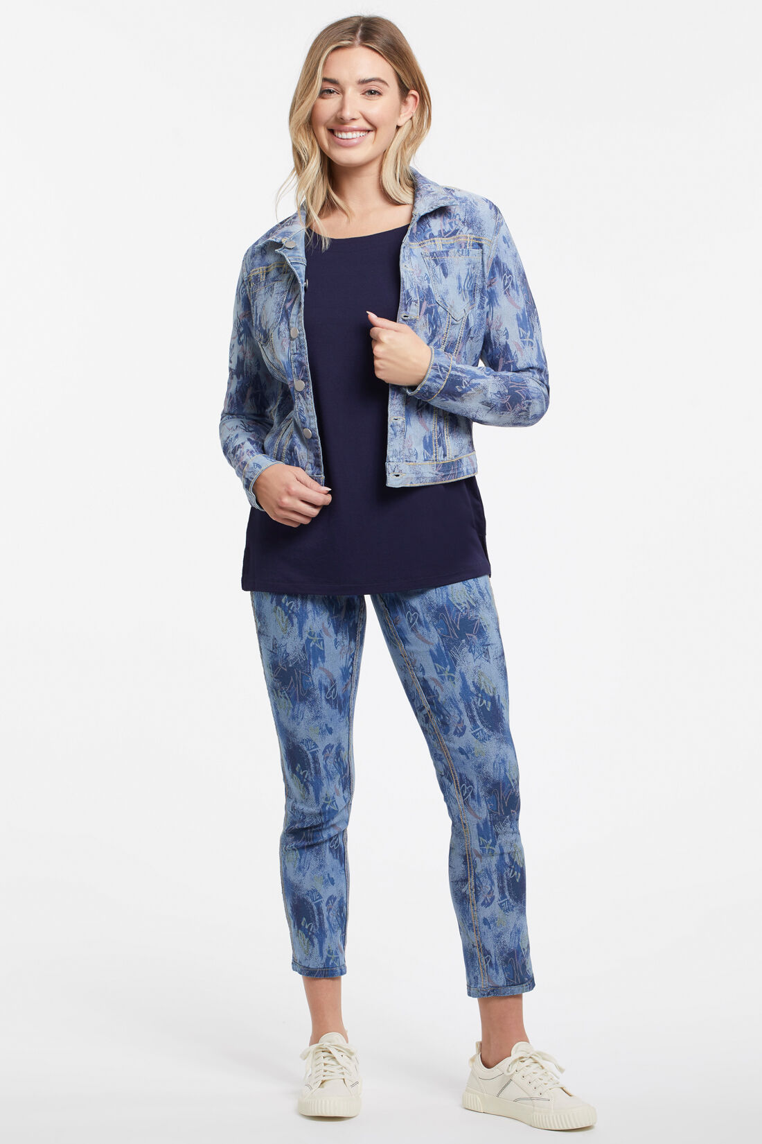 Reversible Floral And Solid Jeggings Image 3