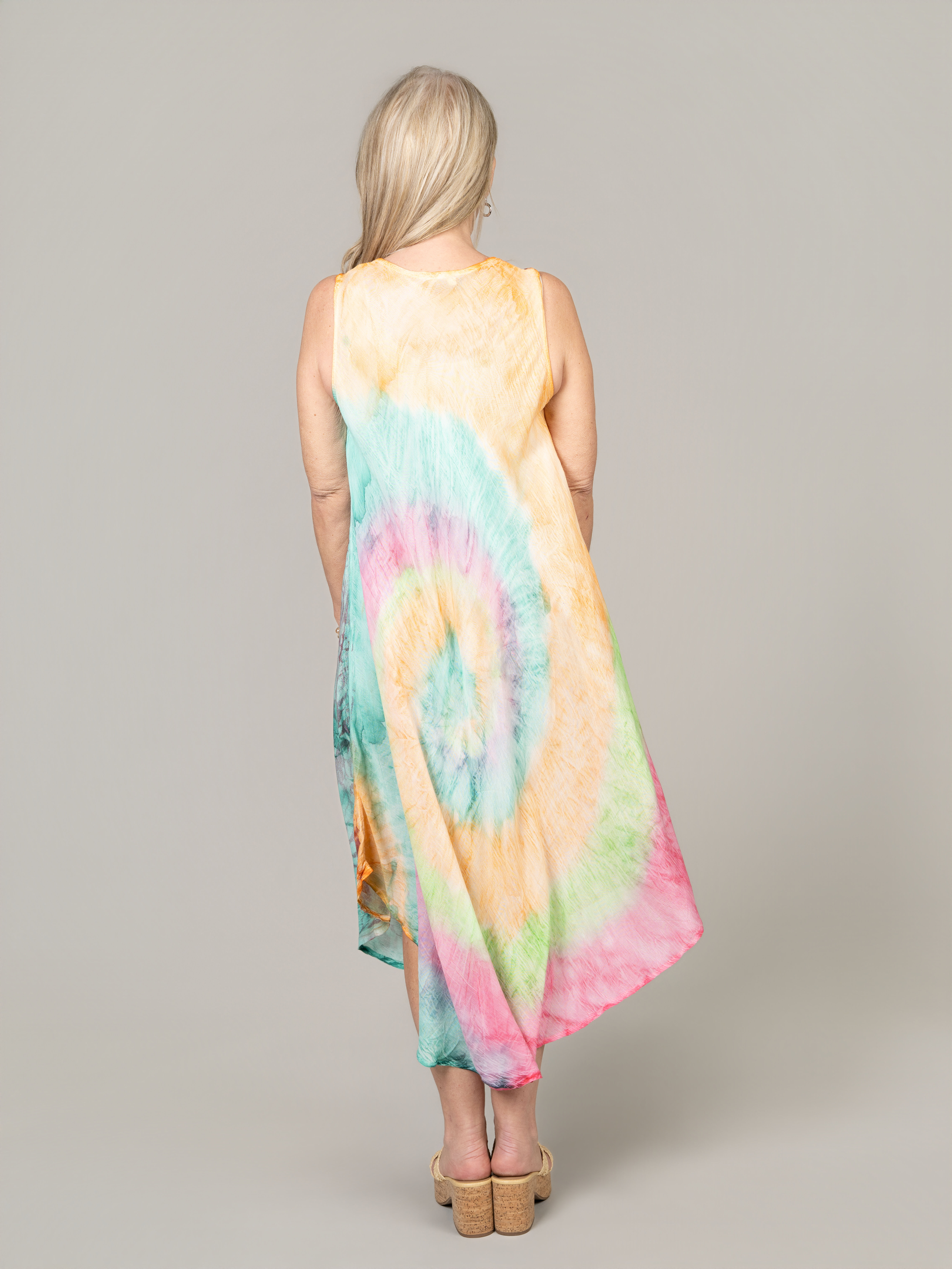 Sleeveless Tie Dye Midi Dress