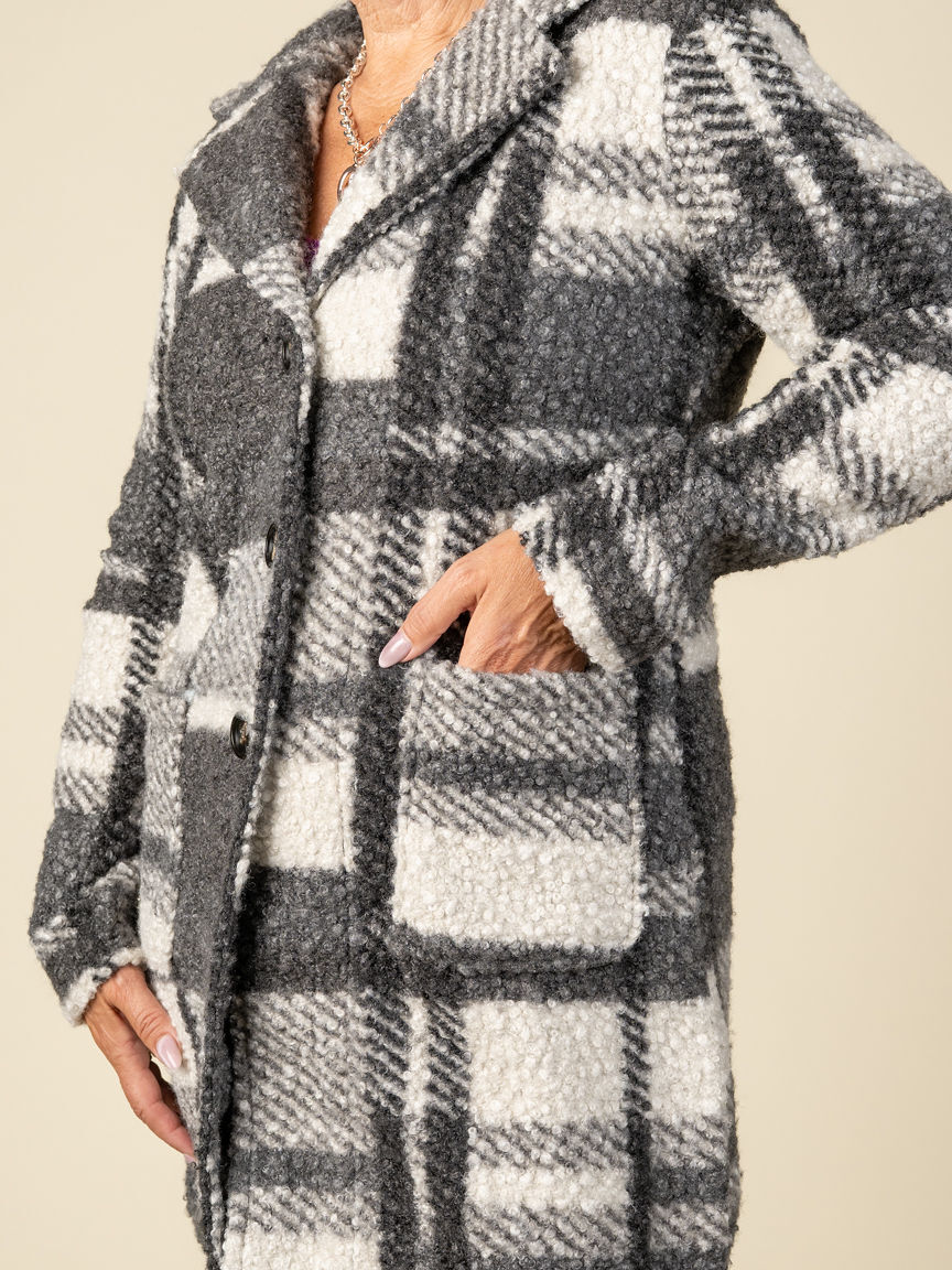 Long Sleeve Button Up Plaid Shacket