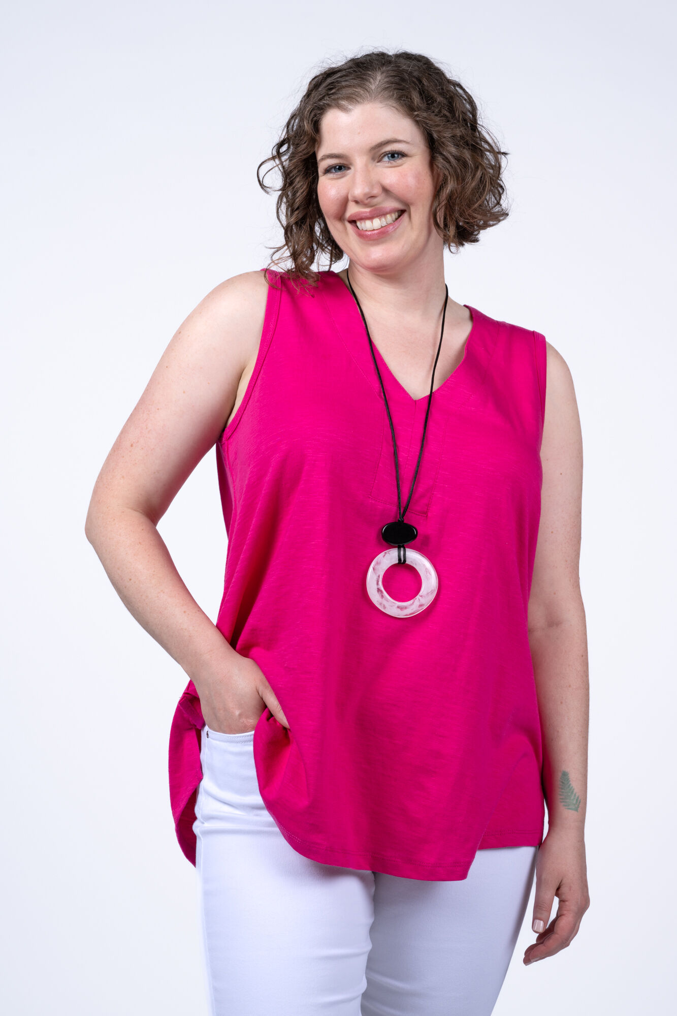 100% Cotton V-Neck Tank Image 1