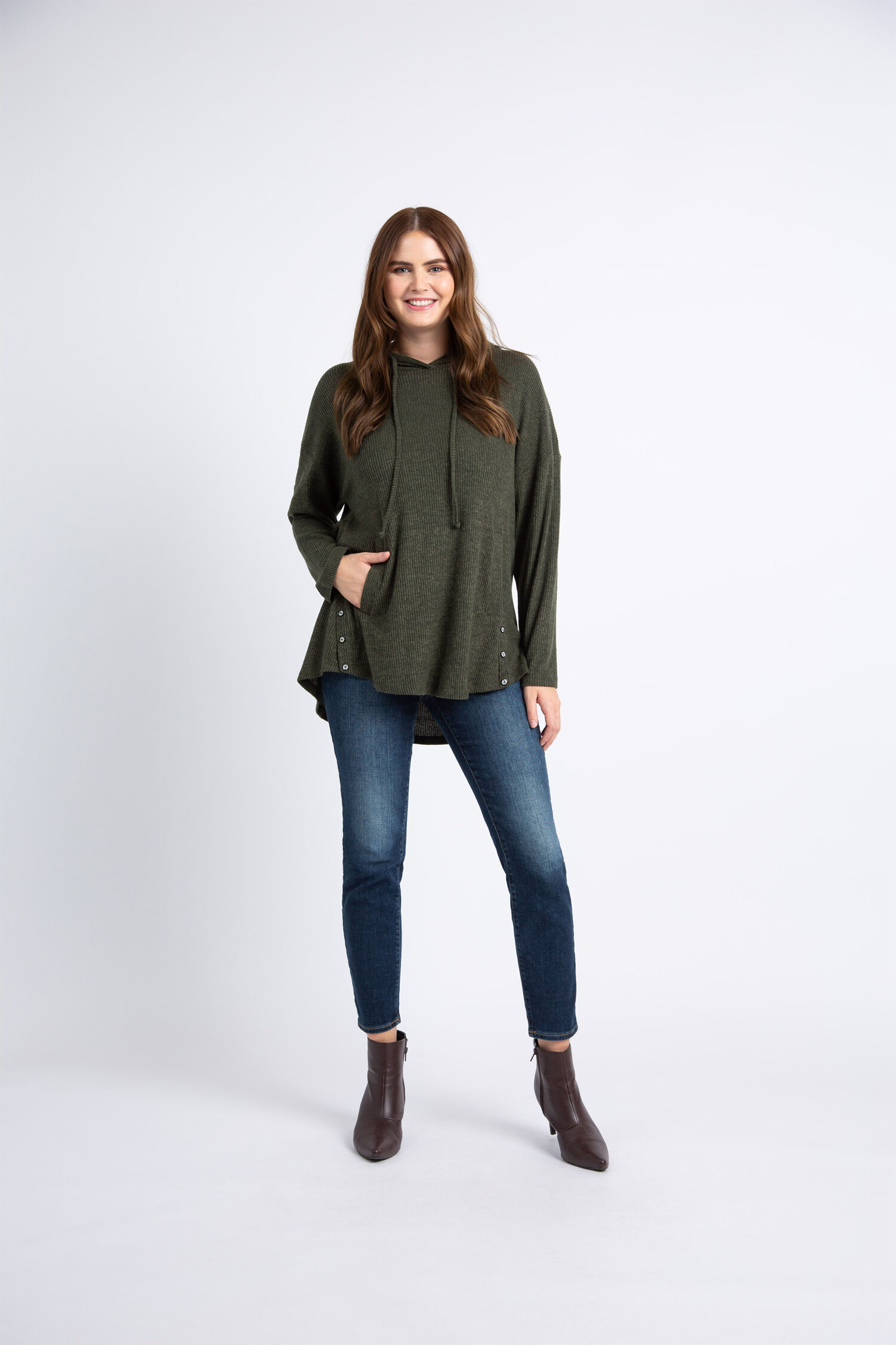 Ribbed Hooded Top  Image 1