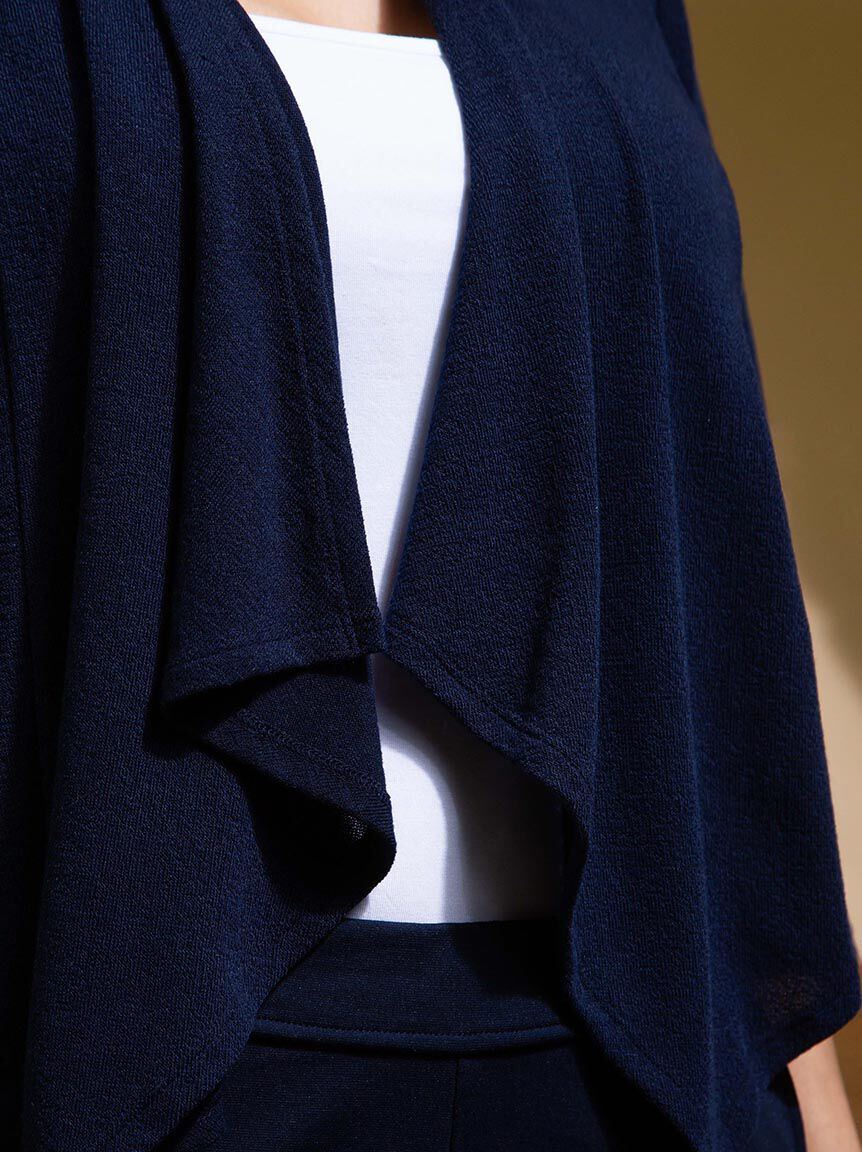 &frac34; Sleeve Cropped Cardigan Image 5