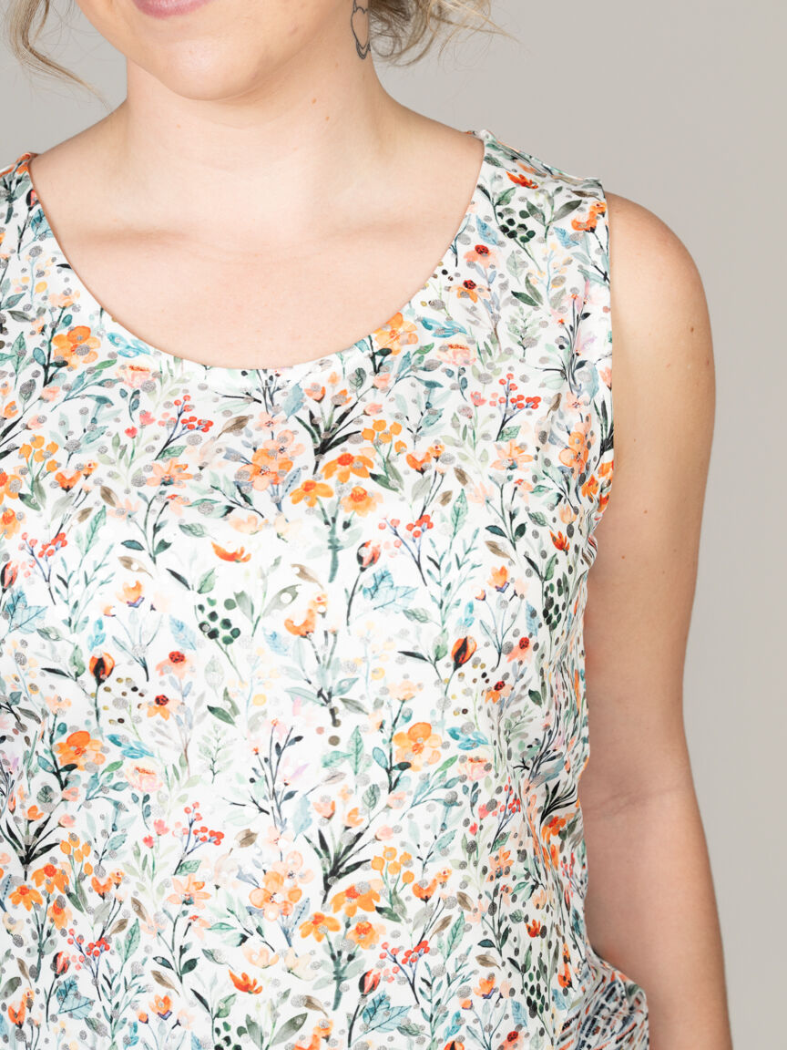 Sleeveless Mixed Media Top