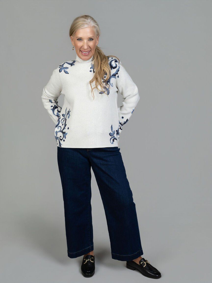 Funnel Neck Knit Sweater