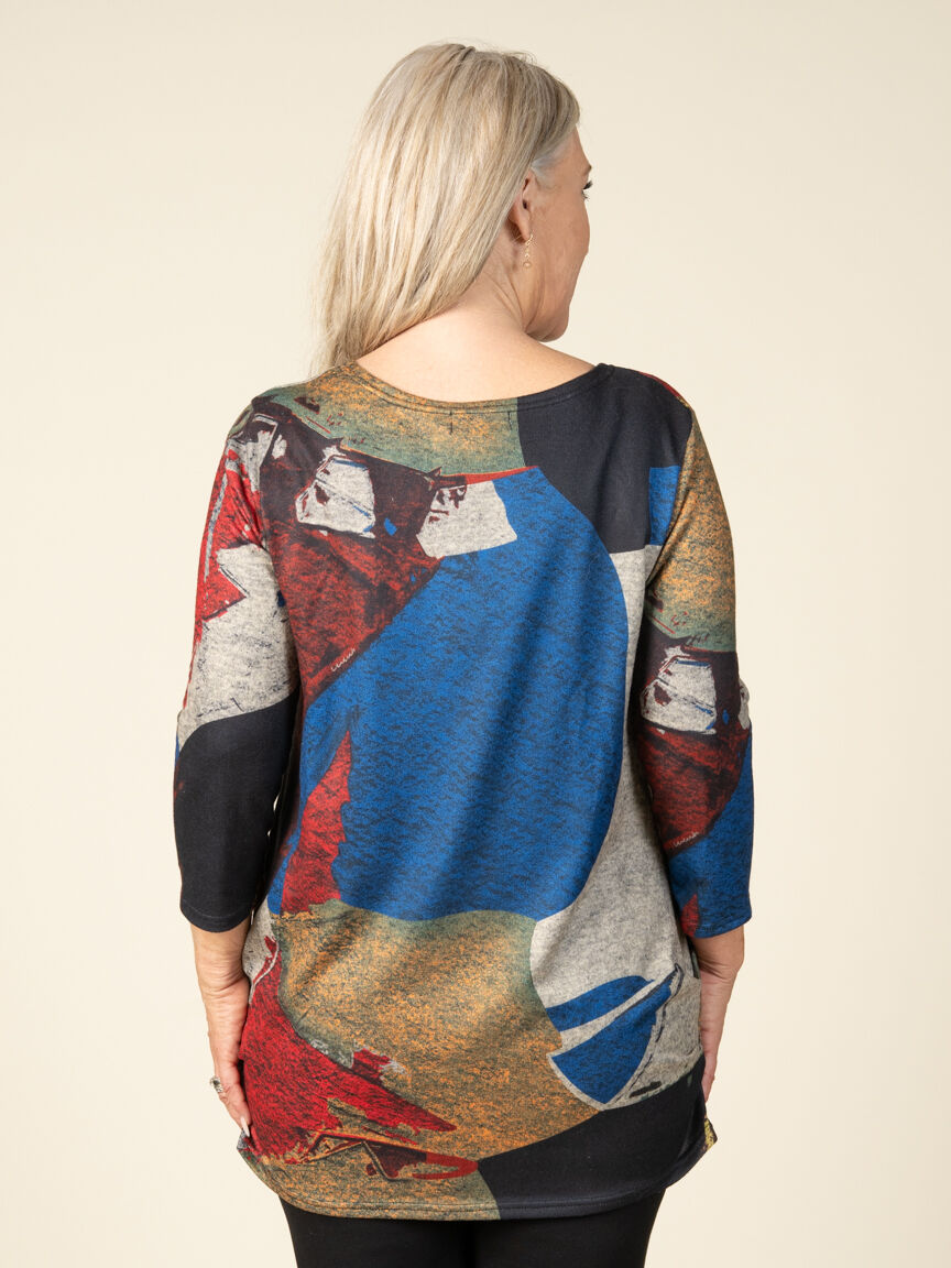 3/4 Sleeve Top with Side Ruching Image 5