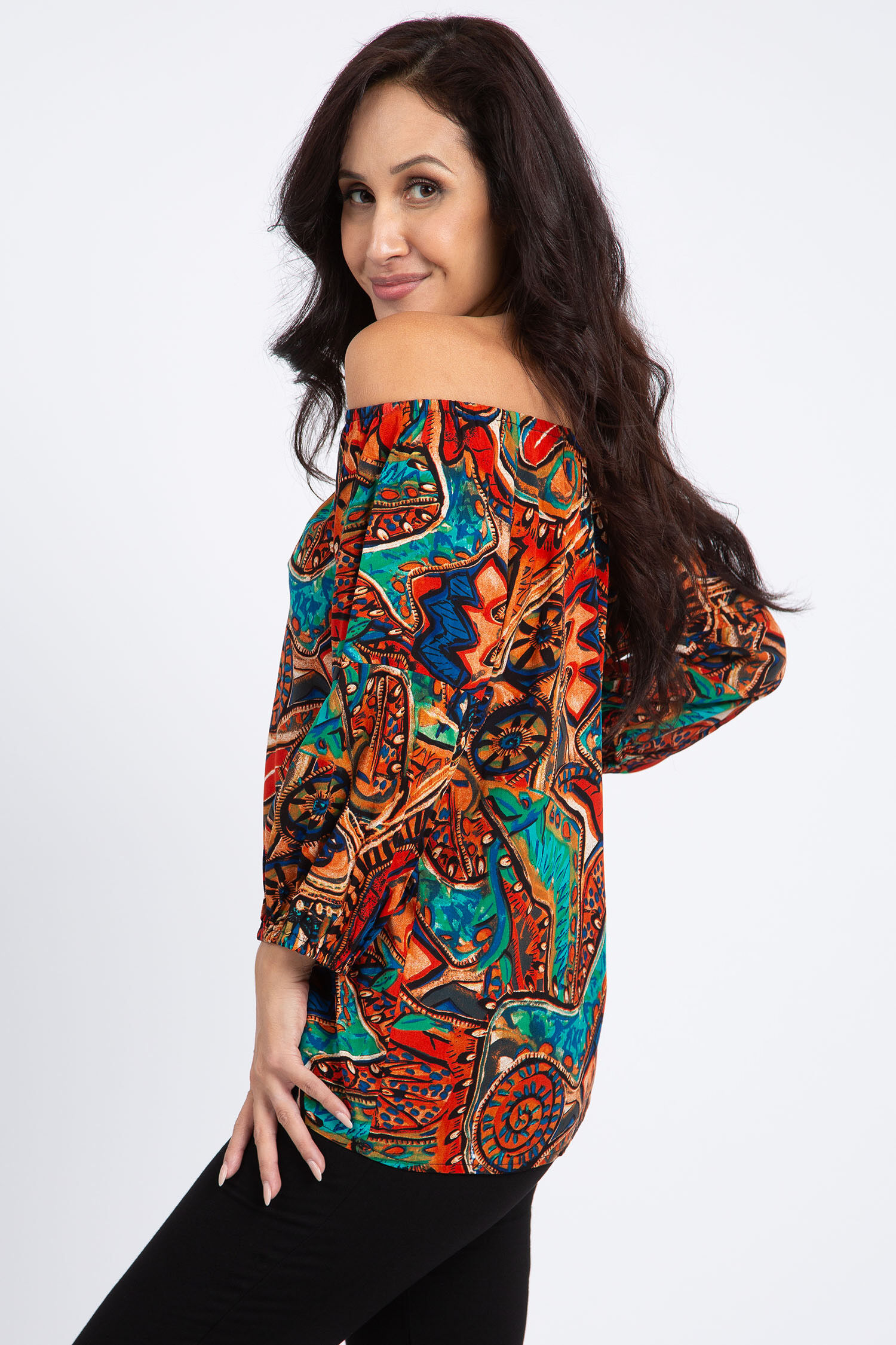 Elbow Sleeve Off The Shoulder Blouse Image 2