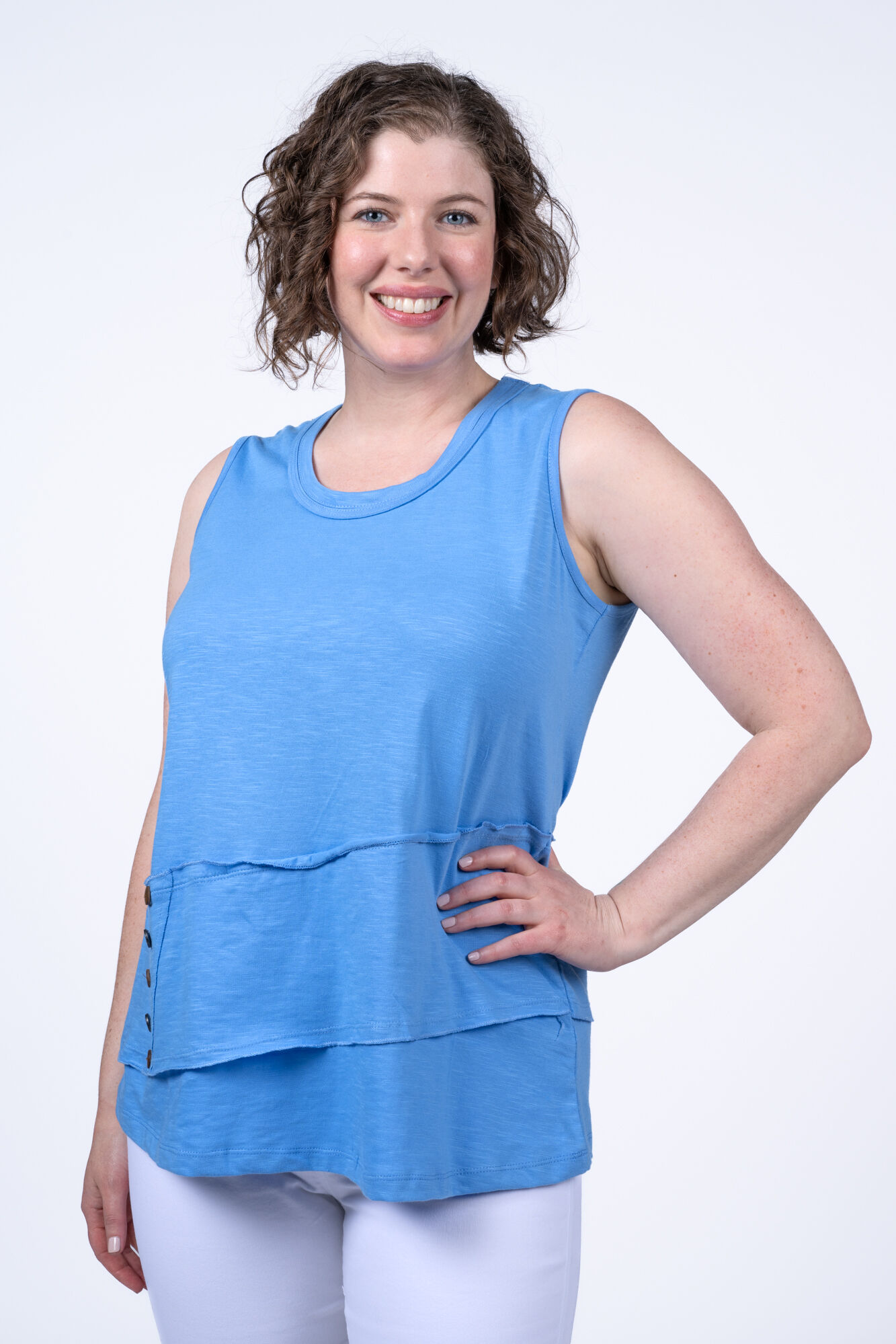 100% Cotton Tiered Tank Top Image 1