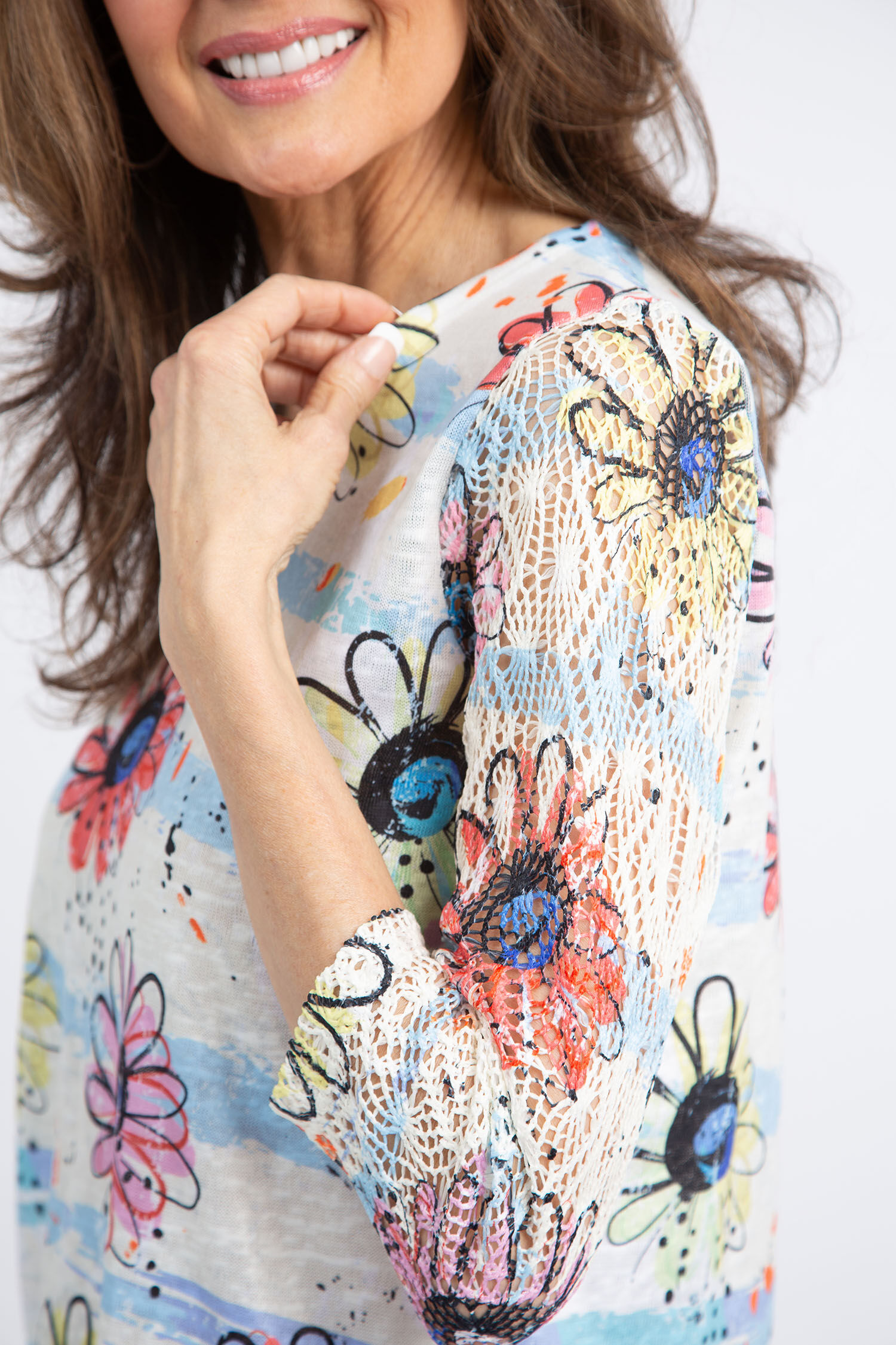 Lace Sleeve Floral Top Image 5