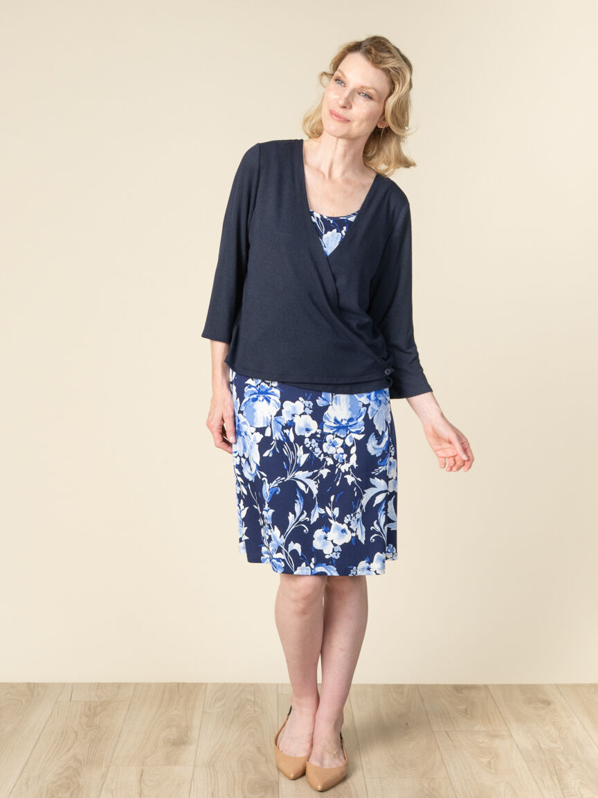 3/4 Sleeve Cardigan 3-Way Wear, White