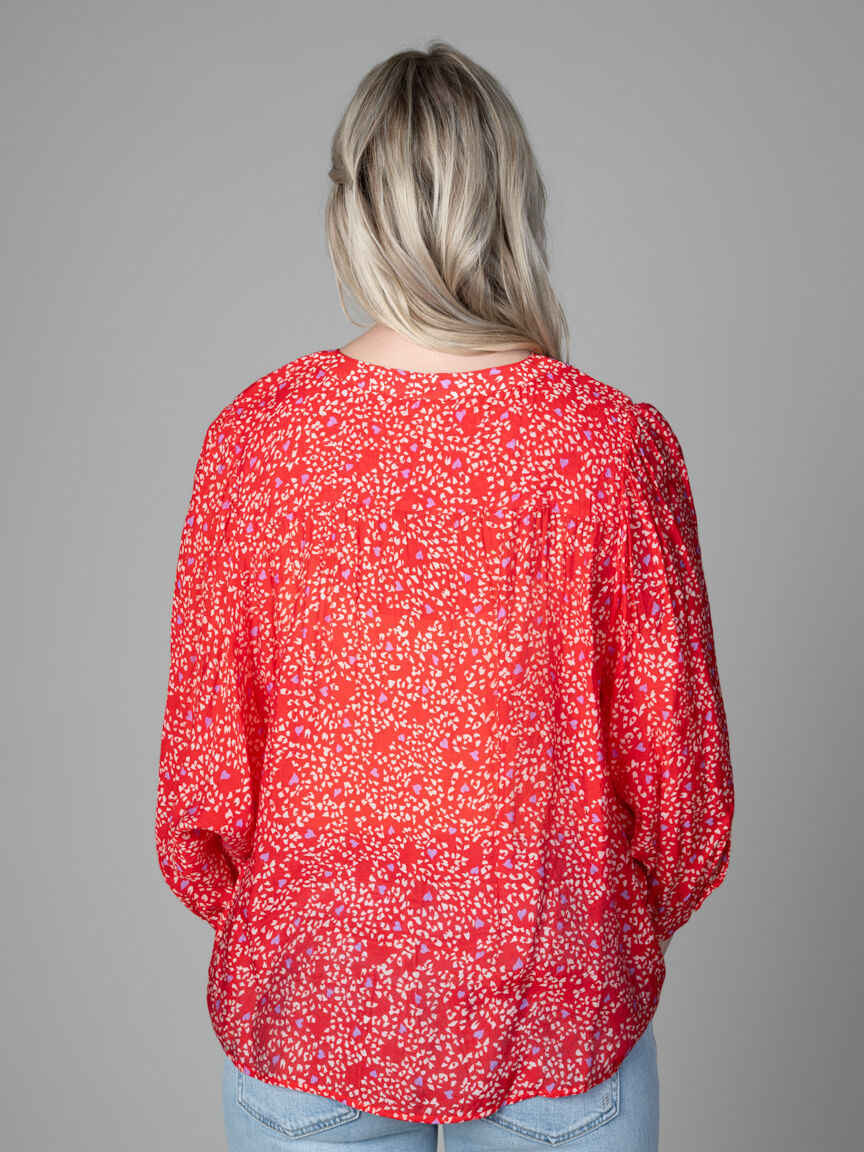 3/4 Dolman Sleeve Button Blouse