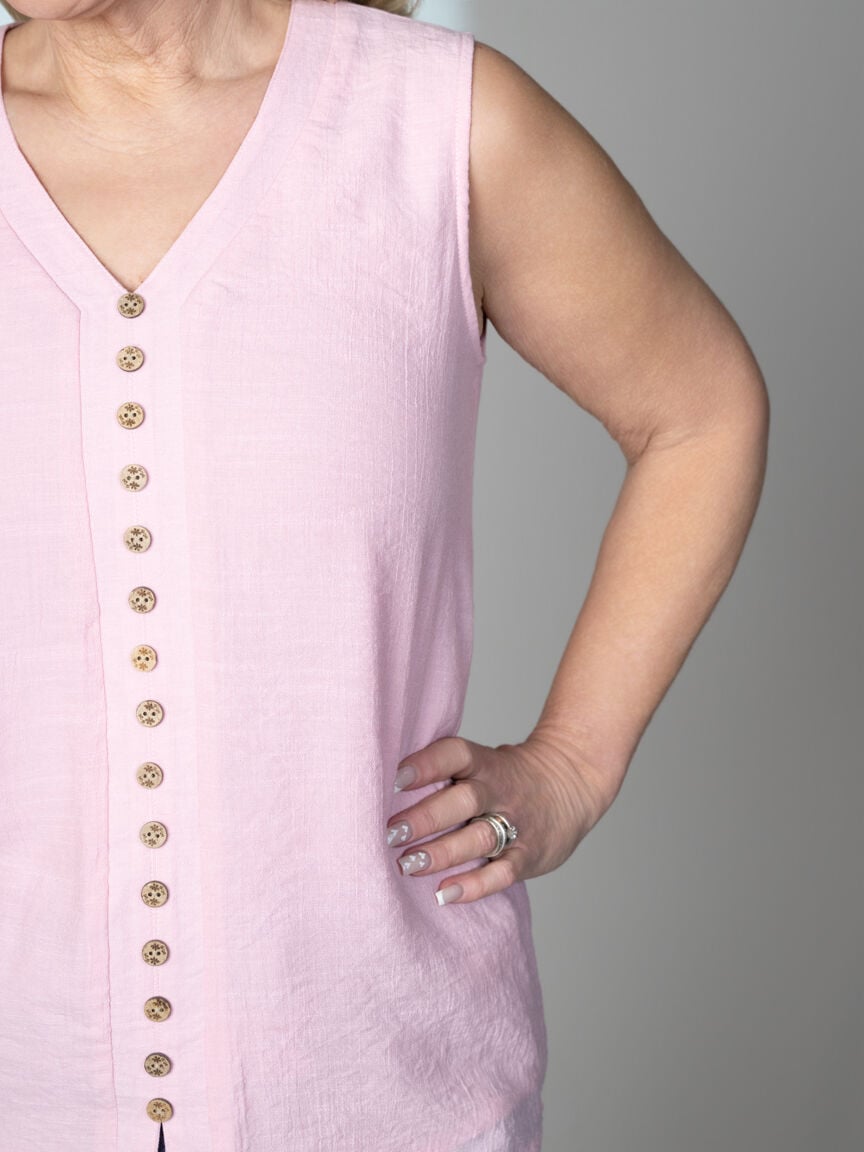 Sleeveless Top With Buttons