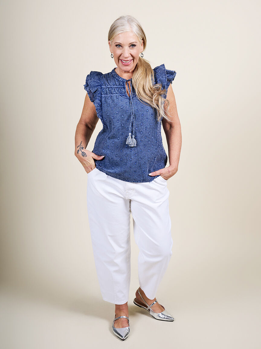 Short Sleeve Frilled Top  Image 1