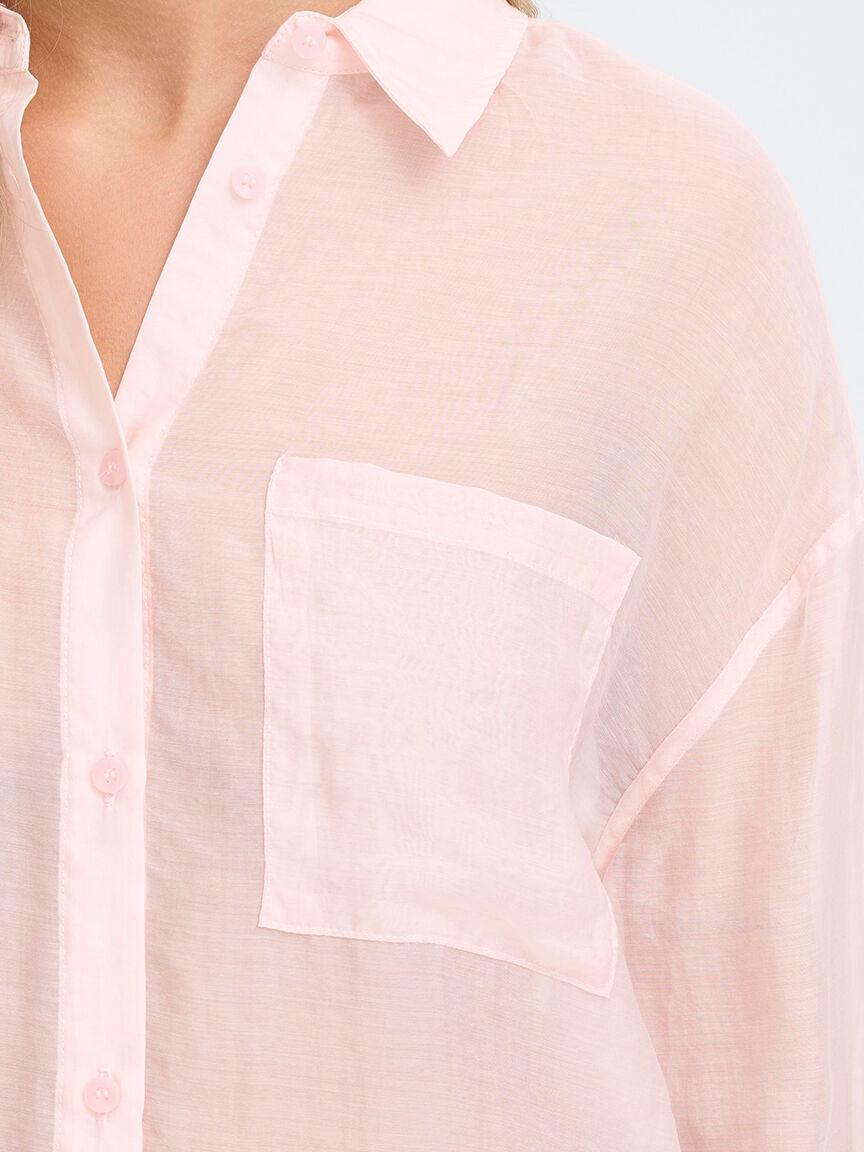 Long Sleeve Sheer Blouse