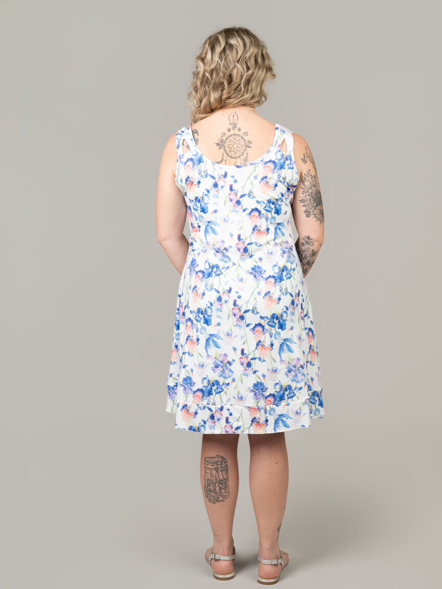 Knee Length Dress With Strap Cutouts
