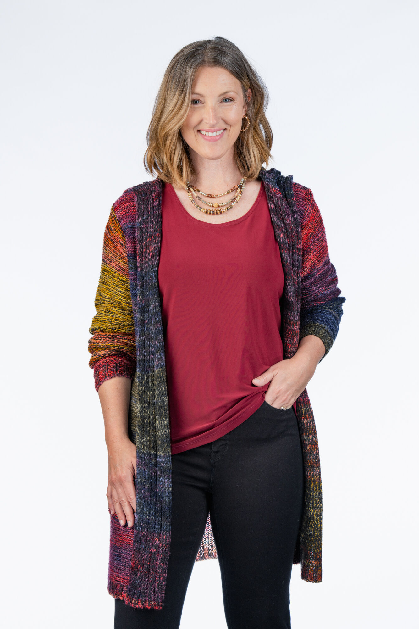 Colorful Spacedye Cardigan Image 1