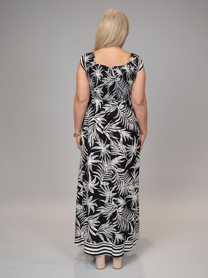 Short Sleeve Maxi Dress With Smocking