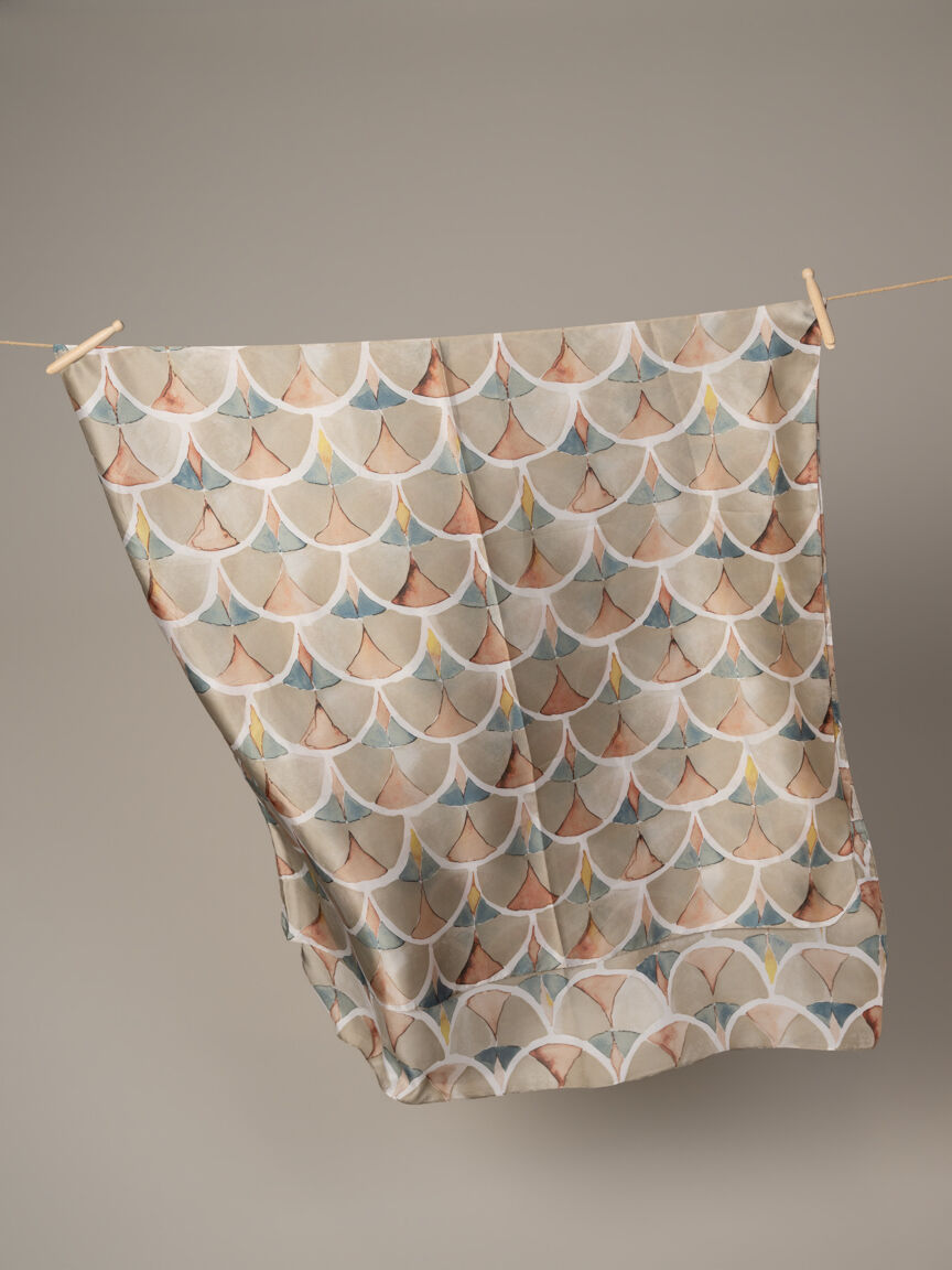 Lightweight Geometric Silk Scarf