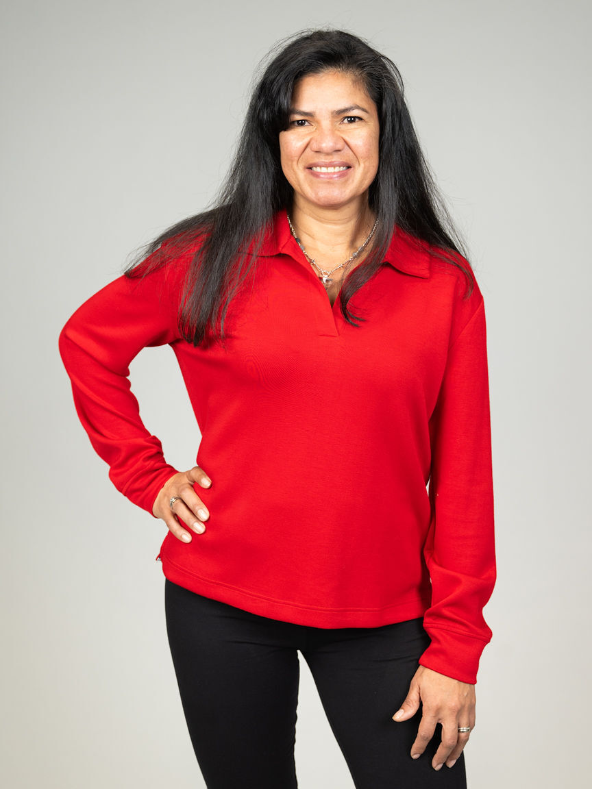 Techno Lux Scuba Johnny Collar Long Sleeve Top