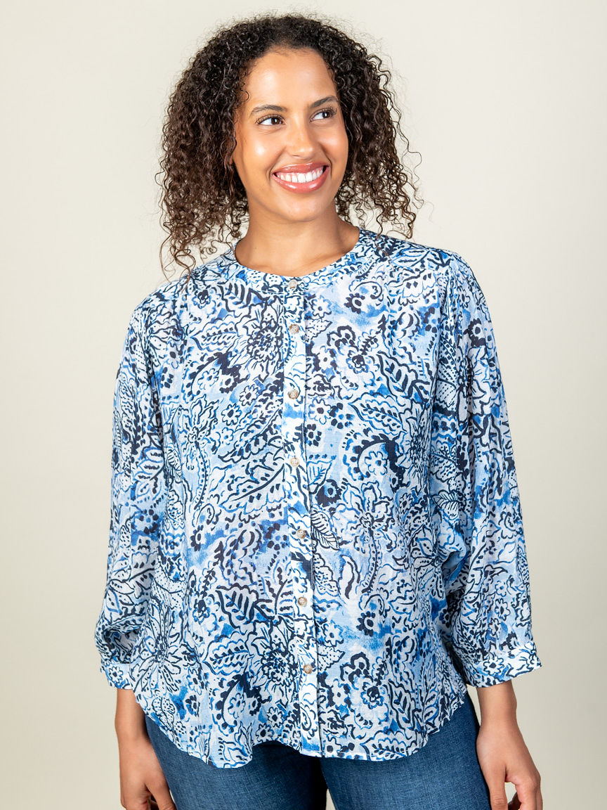 Flowy Dolman Sleeve Blouse | Tribal | Suzanne's