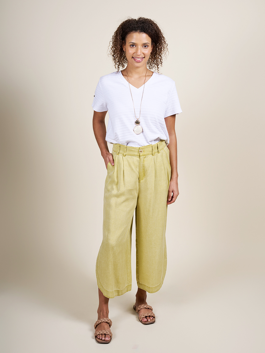 Flowy Pleated Tulip-Hem Pants With Pockets | Tribal | Suzanne's