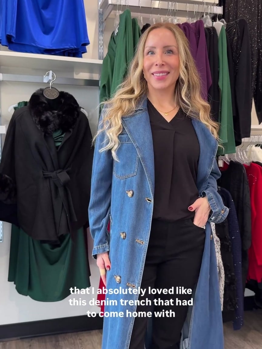 Long Sleeve Button Up Denim Trench Jacket