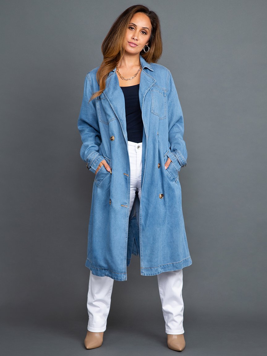 Double Breasted Denim Trench Coat | Tribal | Suzanne's