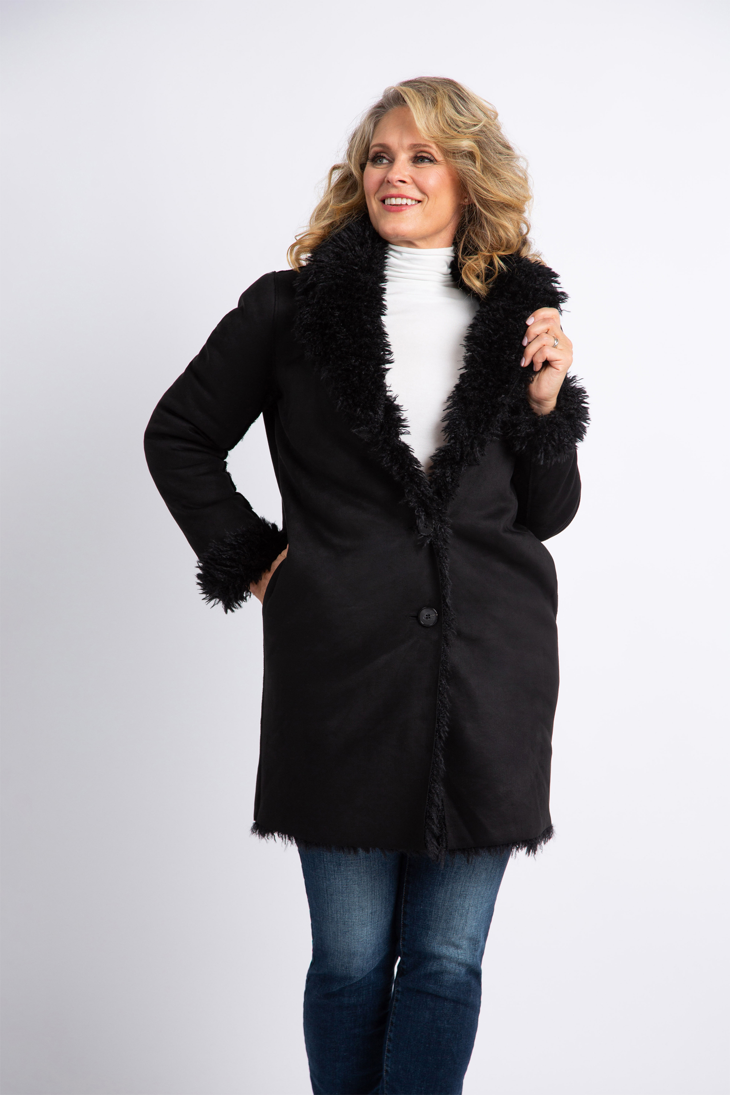 FUGA fur jacket size44 訳あり Reversible Faux-Fur Jacket | Moffi | Suzanne's