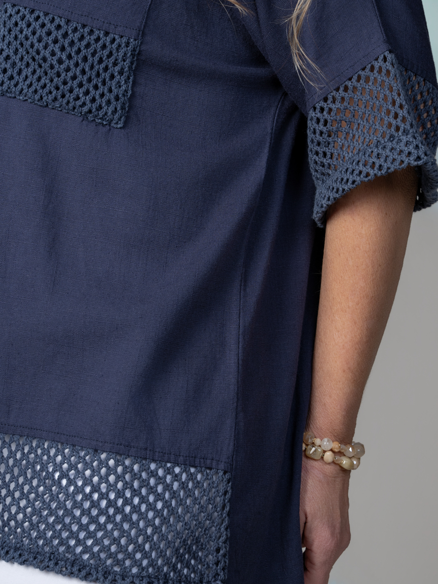 Short Sleeve Top With Crochet Trim | Moffi | Suzanne's