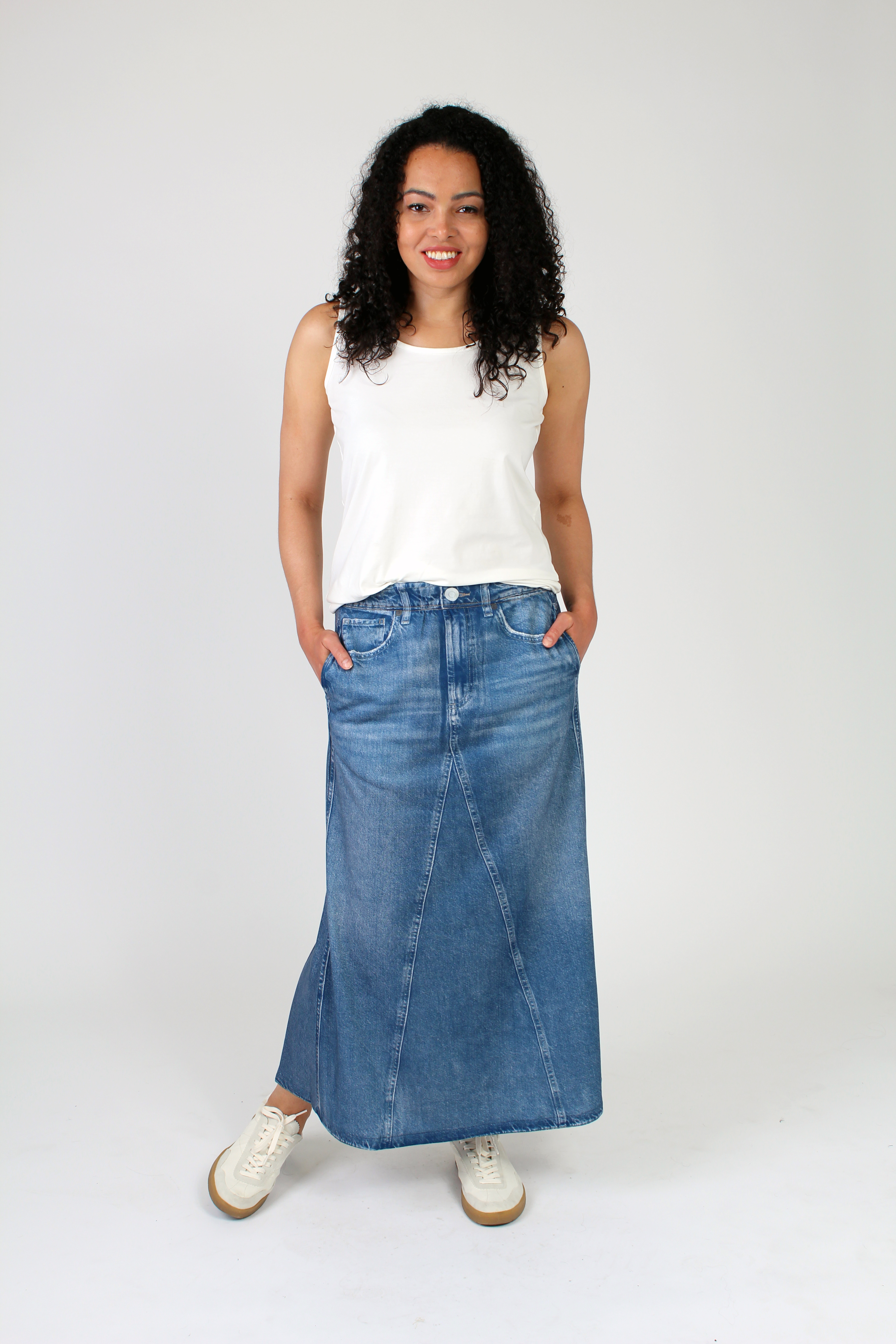Denim Look Maxi Skirt | Fresh FX | Suzanne's