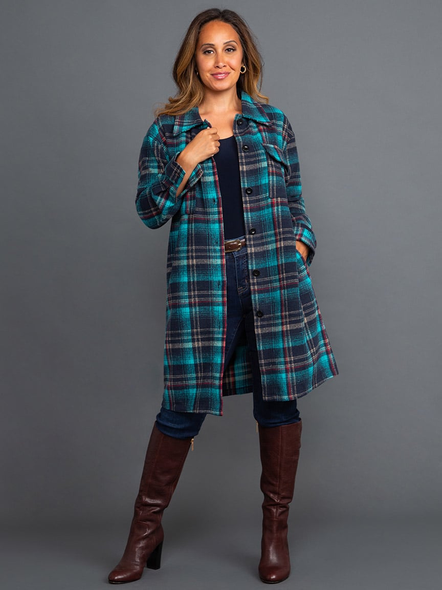 Longline Plaid Shacket | Papillon | Suzanne's