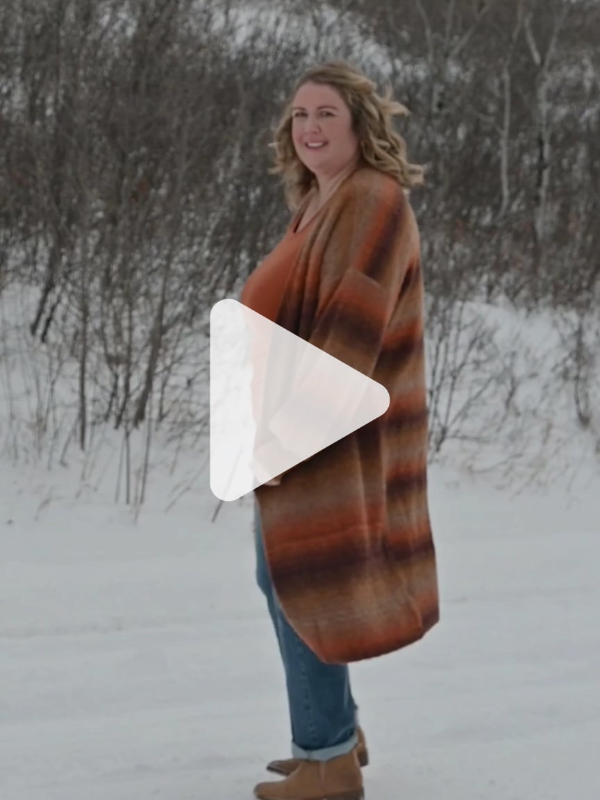 Striped Long Sleeve Mock-Neck Sweater