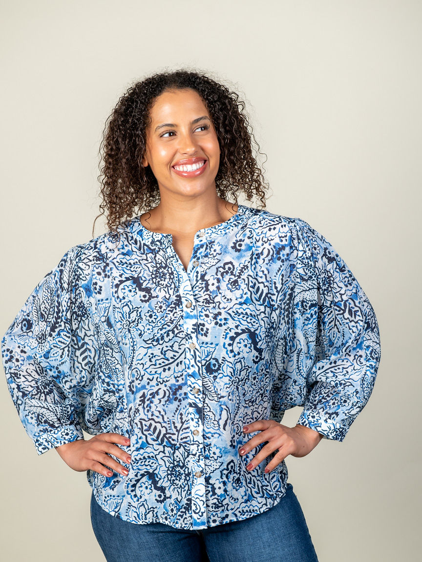 Flowy Dolman Sleeve Blouse | Tribal | Suzanne's