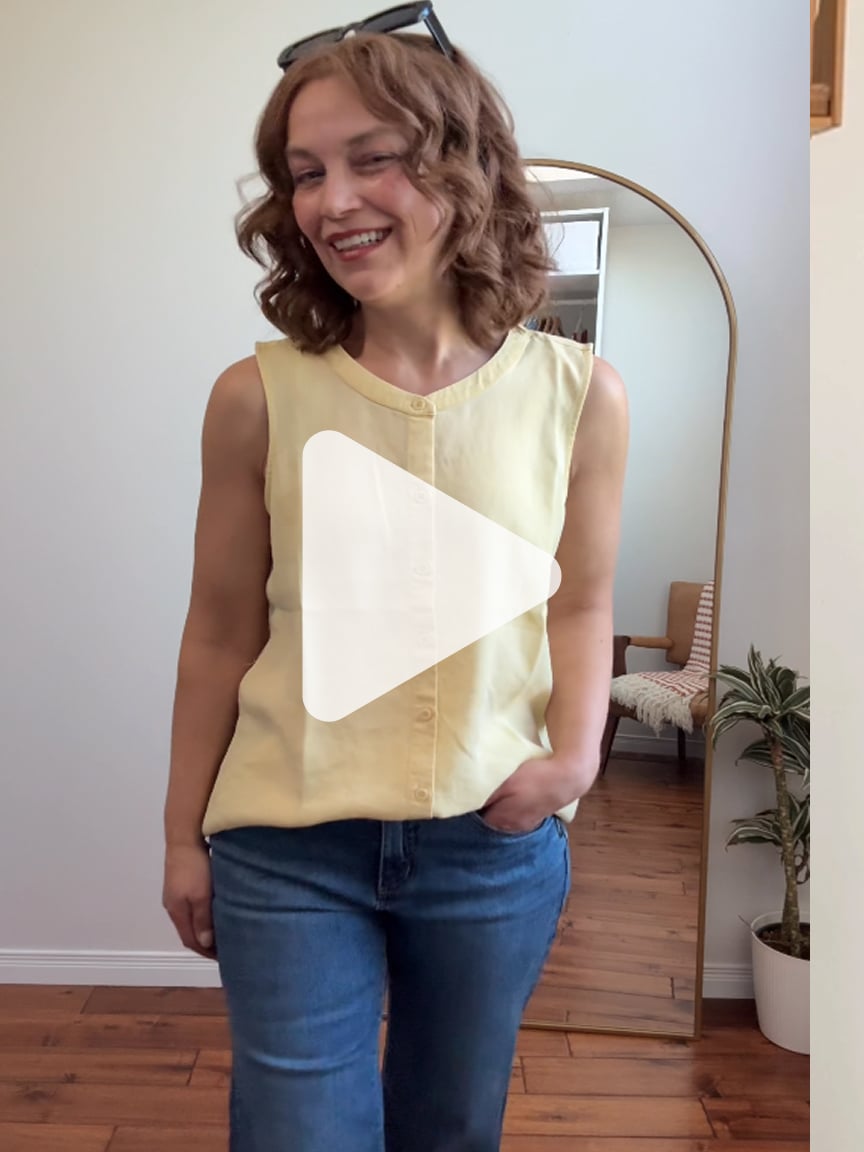 Sleeveless Button-Up Blouse