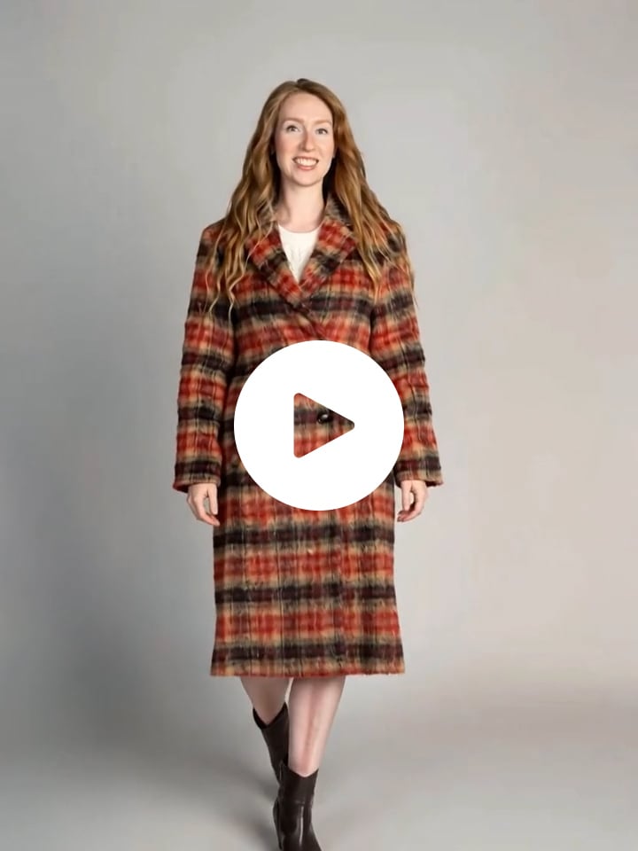 Plaid Double Breasted Coat
