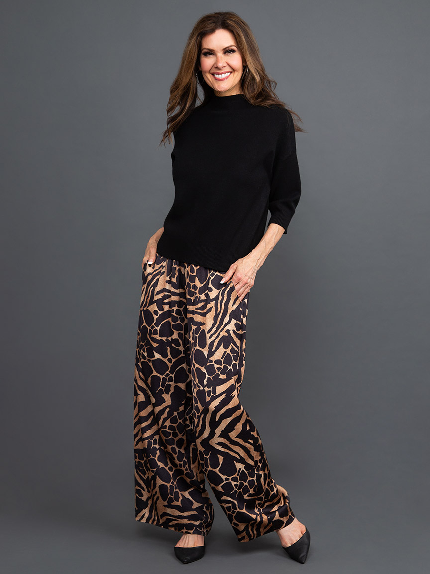 Elbow Sleeve Mock Neck Top | M Made In Italy | Suzanne's