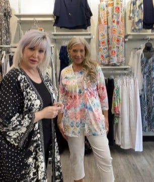 3/4 Sleeve Burnout Floral Foolers Set