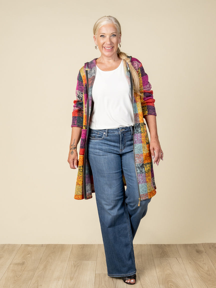 Longline Hooded Zip-Up Cardigan | Papillon | Suzanne's