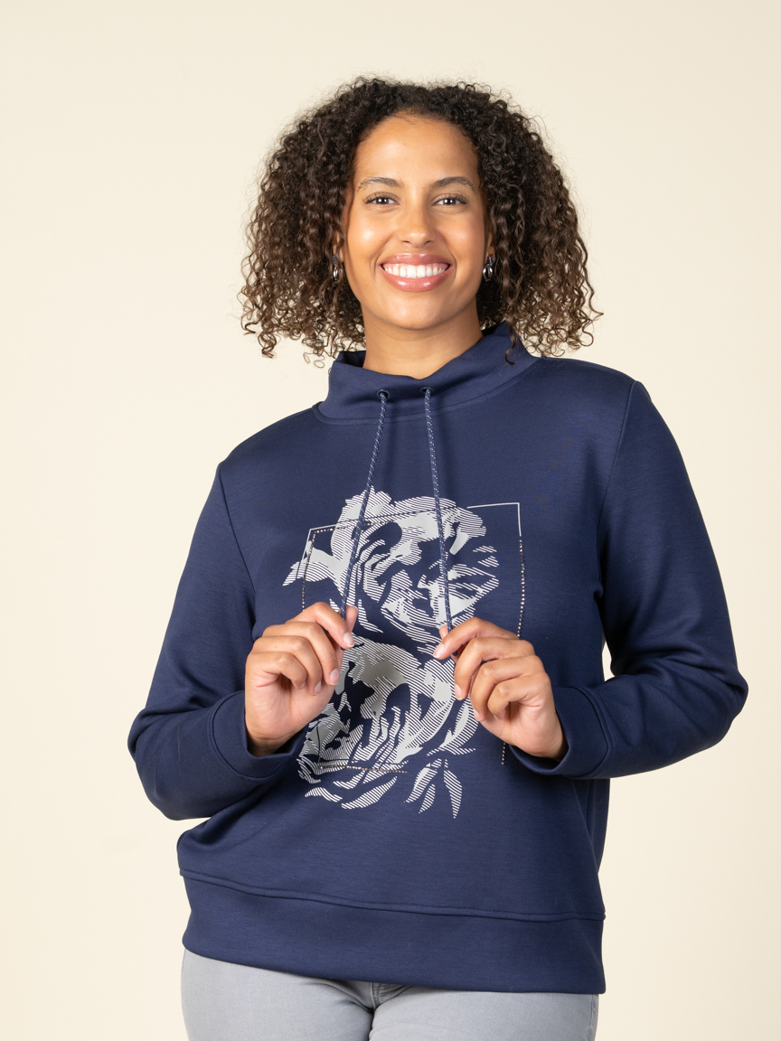 Long Sleeve Graphic Print Sweater | Studio 65 | Suzanne's