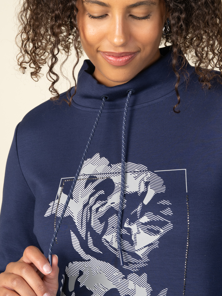 Long Sleeve Graphic Print Sweater | Studio 65 | Suzanne's