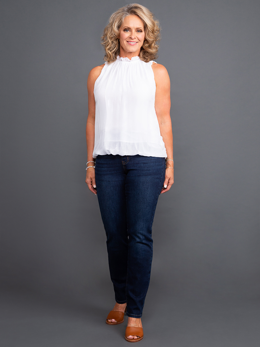 Sleeveless Balloon Hem Silk Top | M Made In Italy | Suzanne's