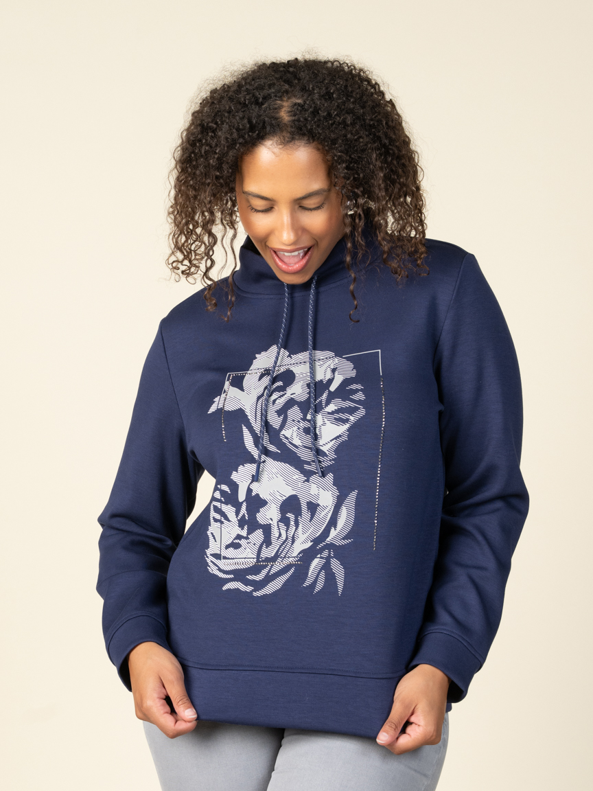 Long Sleeve Graphic Print Sweater | Studio 65 | Suzanne's