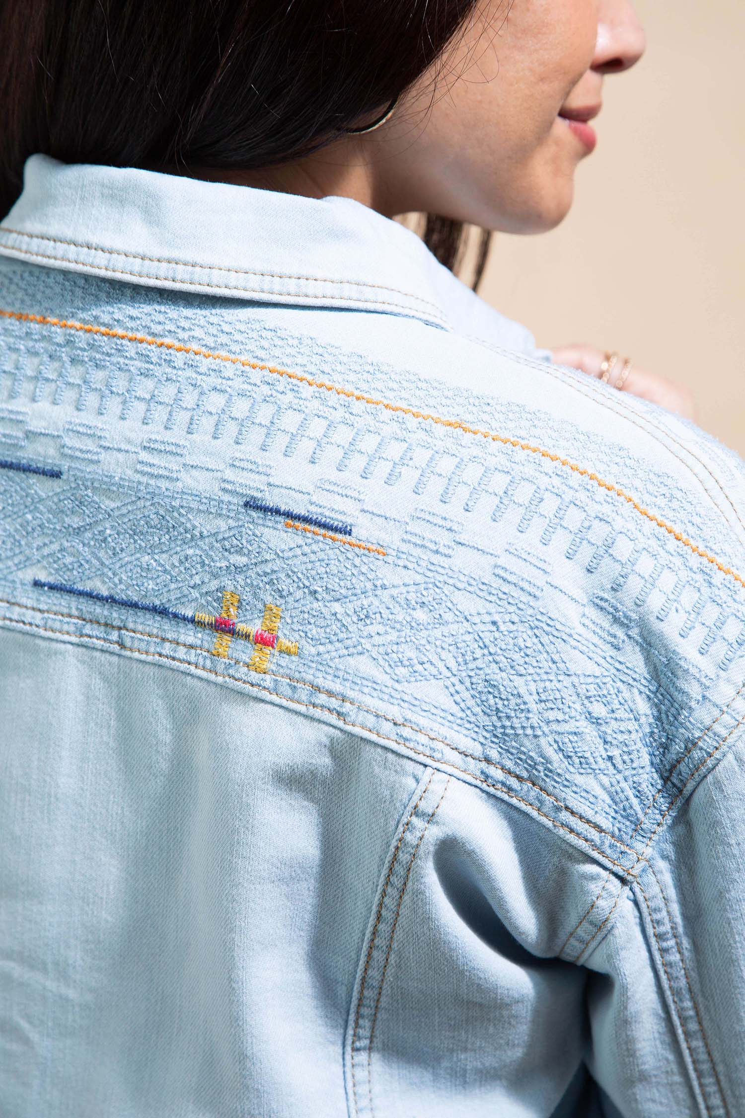 Embroidered Classic Lightweight Novelty Denim Jacket | Tribal