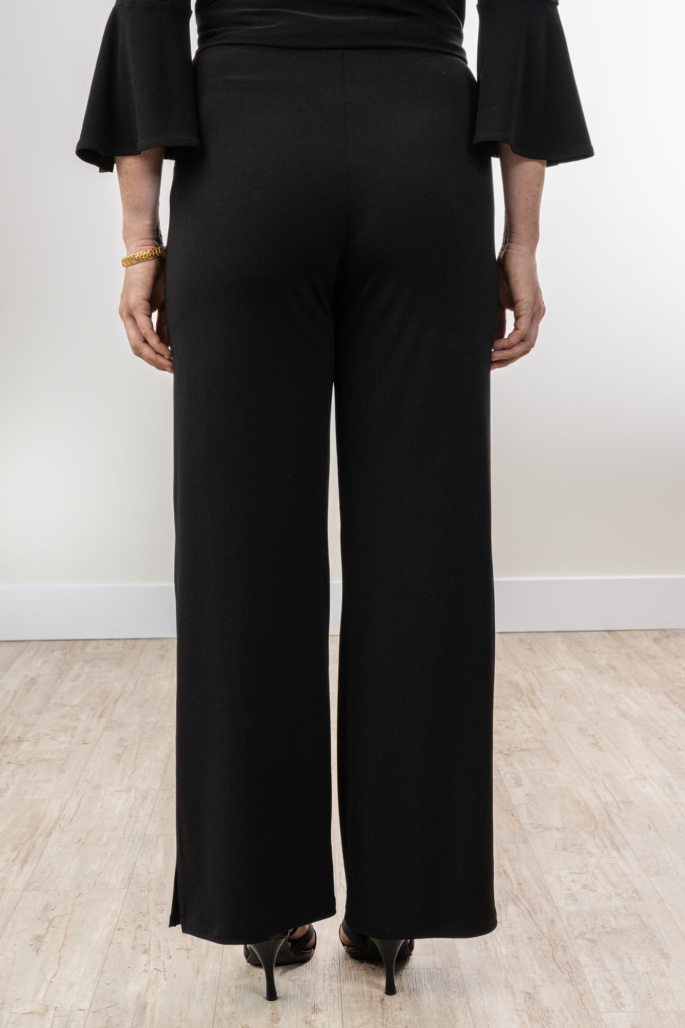 Side Slit Wide-Leg Black Pants | Mandy Evans | Suzanne's