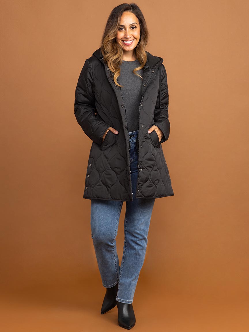 Chain Quilted Hooded Jacket | Moffi | Suzanne's